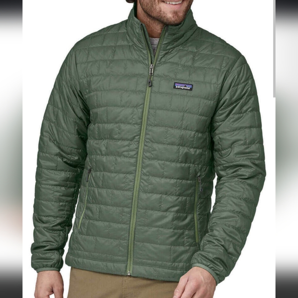 Patagonia Men's Nano puff Jacket Size L Hemlock Green